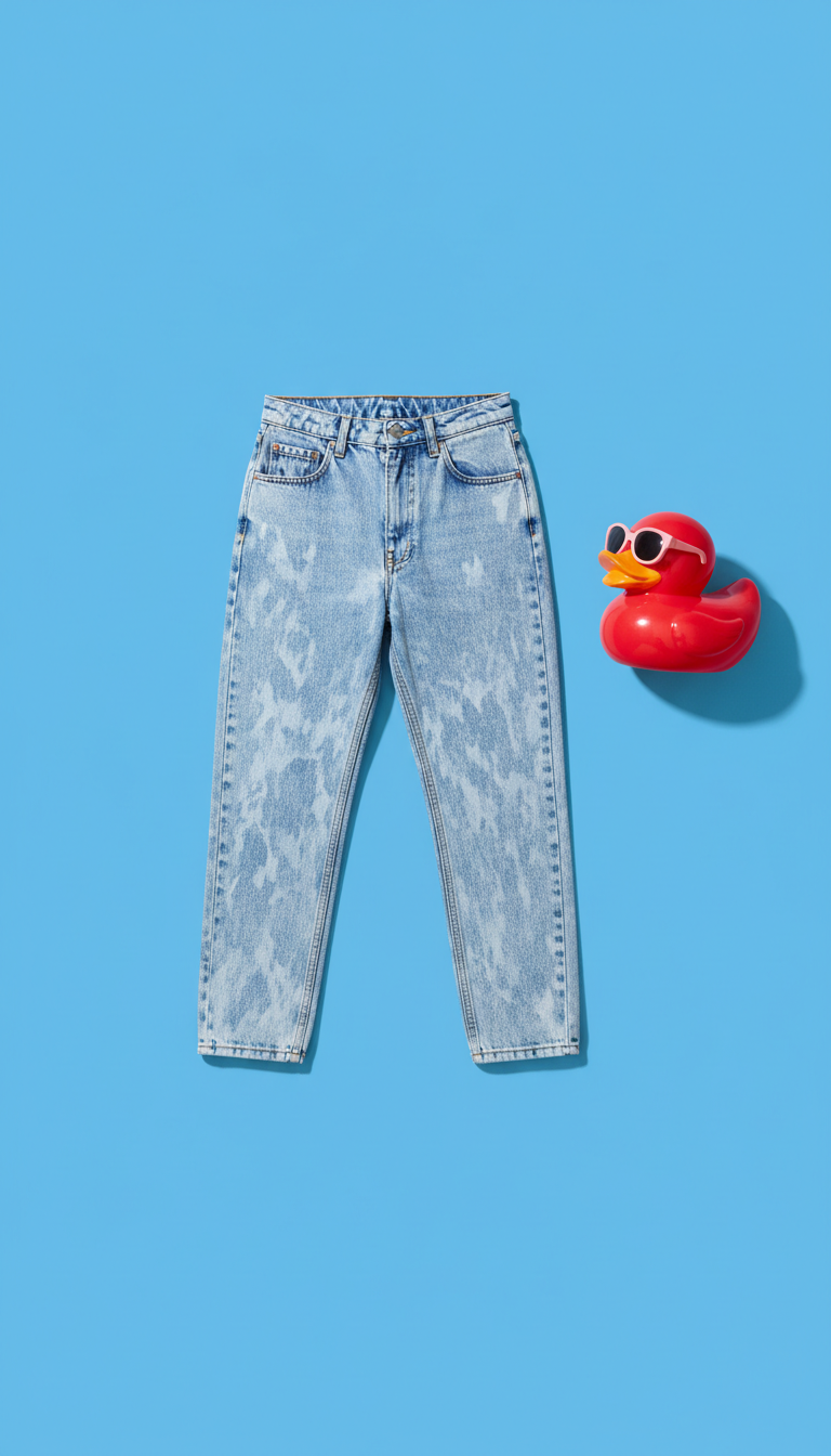 90s High-Waisted Acid Wash Jeans Relaxed Fit